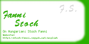 fanni stoch business card